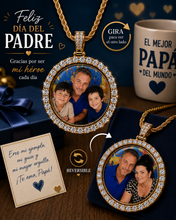 Cargar imagen en el visor de la galería, Cadena con Portaretrato Giratorio (doble foto) para Papá